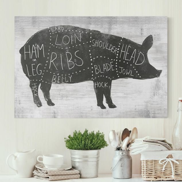 Canvas schilderijen Butcher Board - Pig