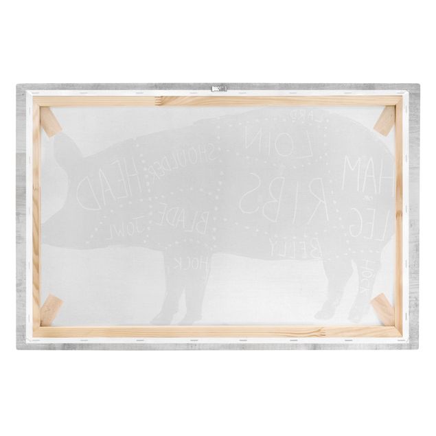 Canvas schilderijen Butcher Board - Pig