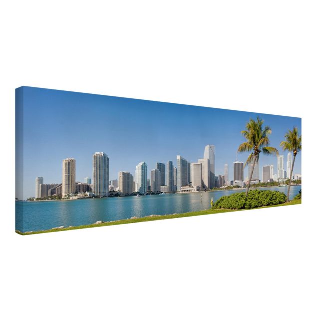 Canvas schilderijen Miami Beach Skyline