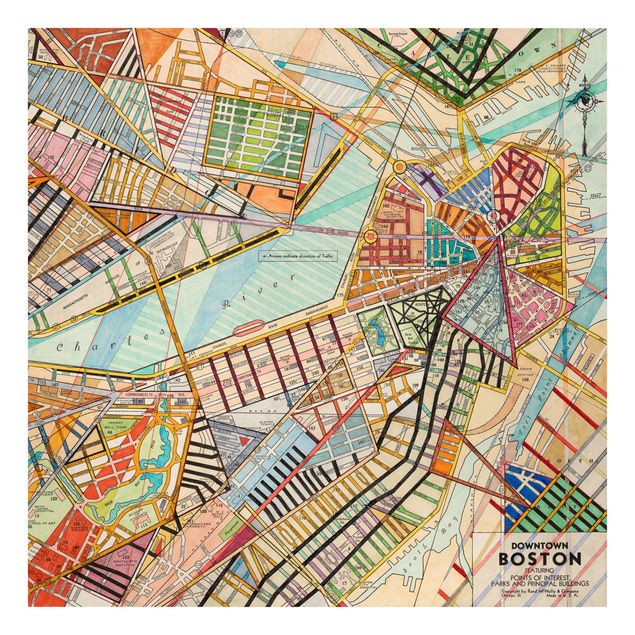 Canvas schilderijen Modern Map Of Boston