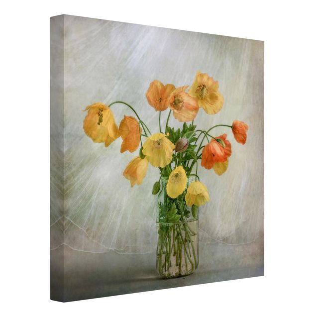 Canvas schilderijen Poppies in a Vase