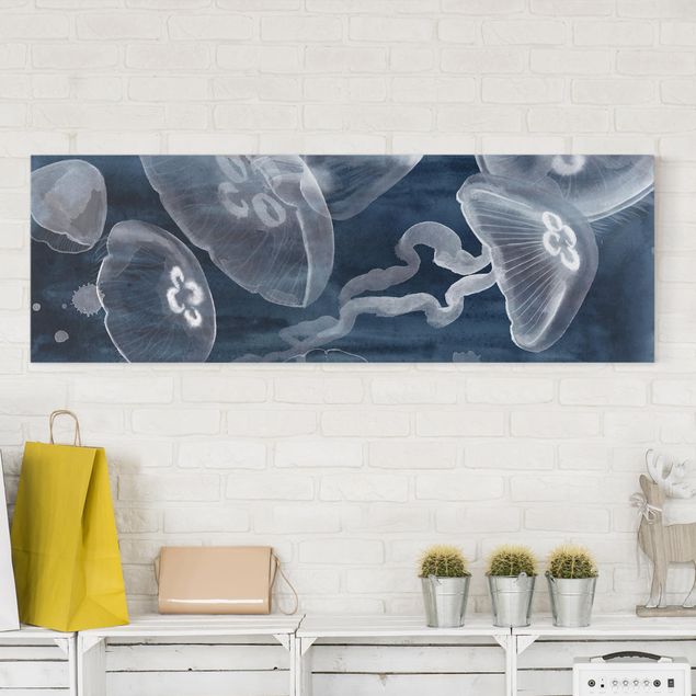 Canvas schilderijen Moon Jellyfish I