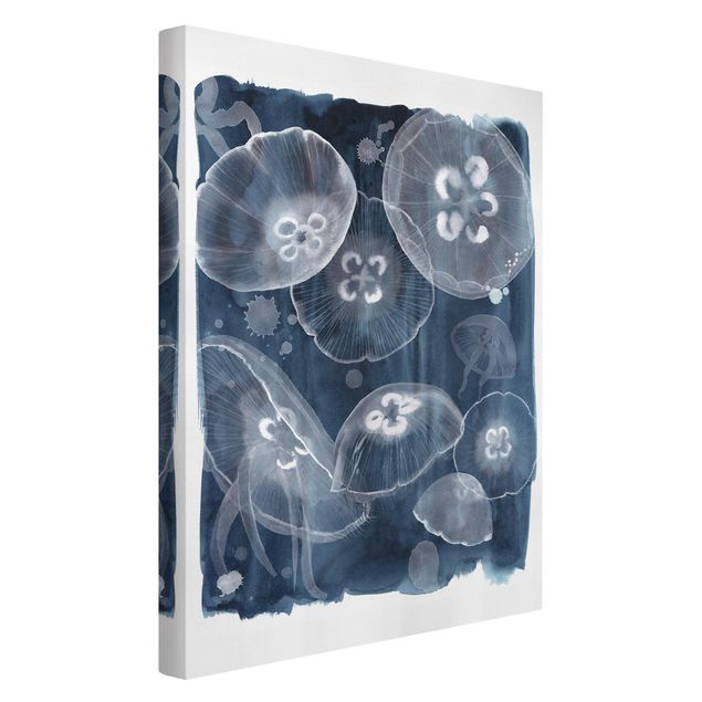 Canvas schilderijen Moon Jellyfish II