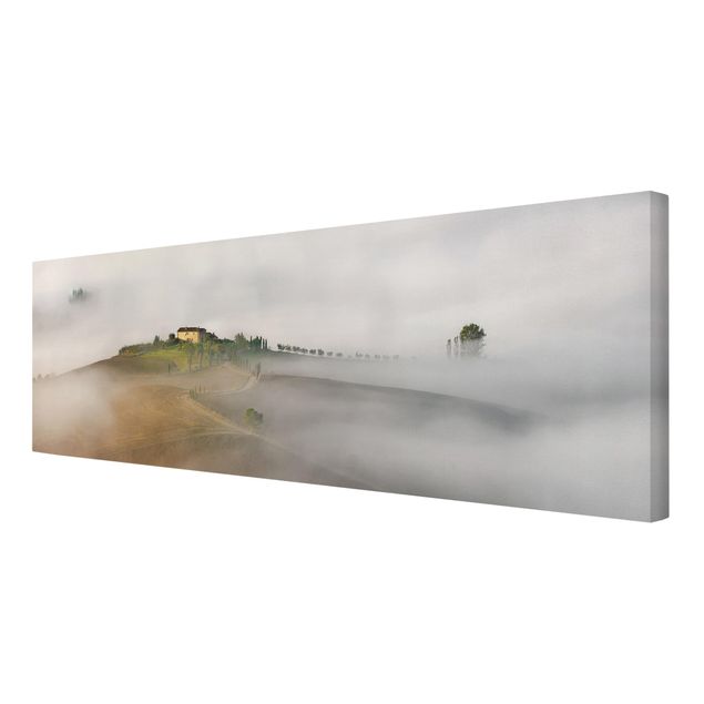 Canvas schilderijen Morning Fog In The Tuscany