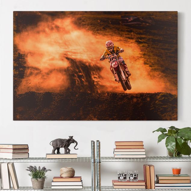Canvas schilderijen Motocross In The Dust
