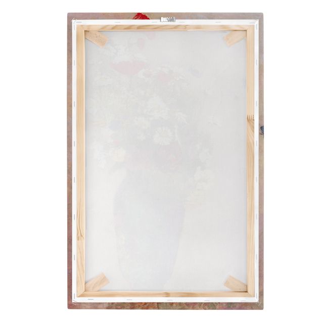 Canvas schilderijen Odilon Redon - Flower Vase with Poppies