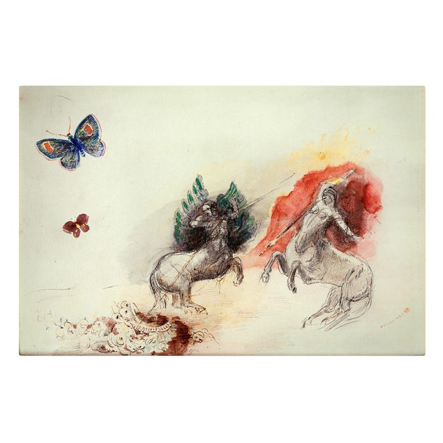 Canvas schilderijen Odilon Redon - Battle of the Centaurs
