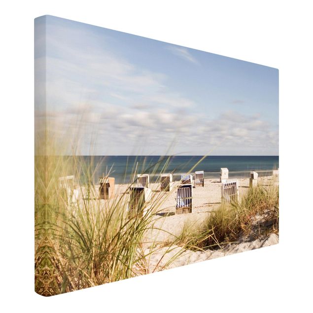 Canvas schilderijen Baltic Sea And Beach Baskets