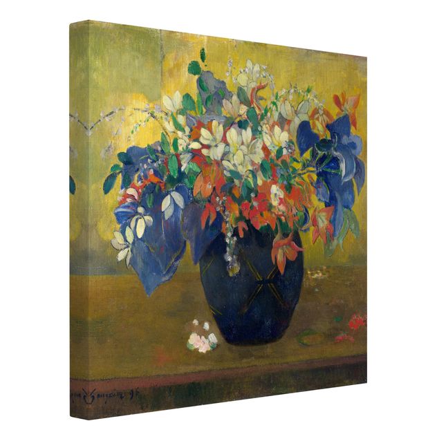 Canvas schilderijen Paul Gauguin - Flowers in a Vase
