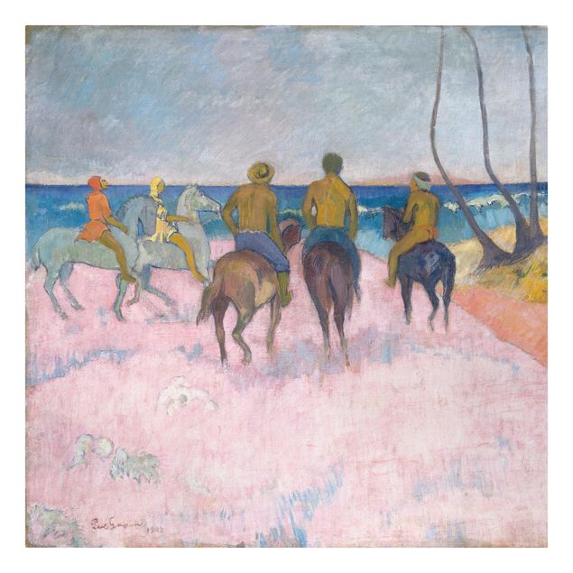 Canvas schilderijen Paul Gauguin - Riders On The Beach