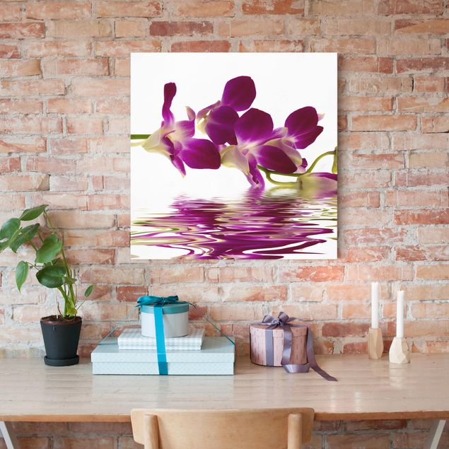 Canvas schilderijen Pink Orchid Waters