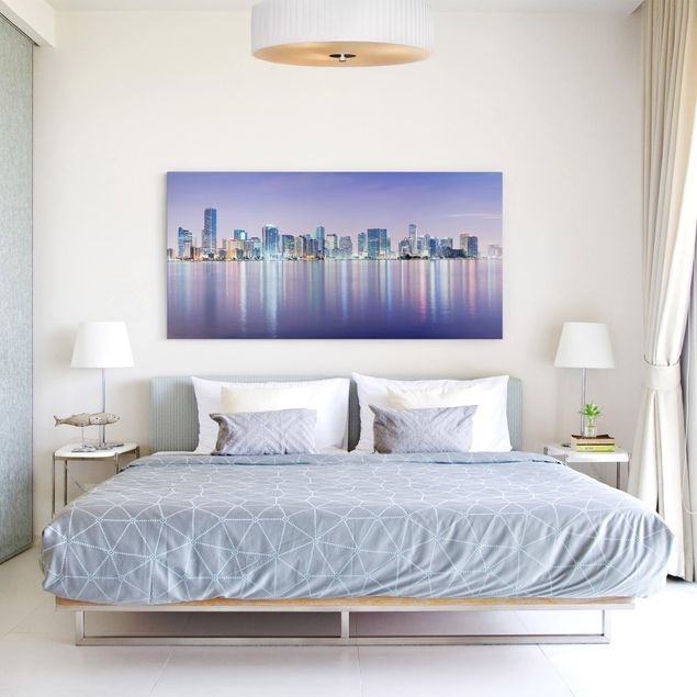 Canvas schilderijen Purple Miami Beach