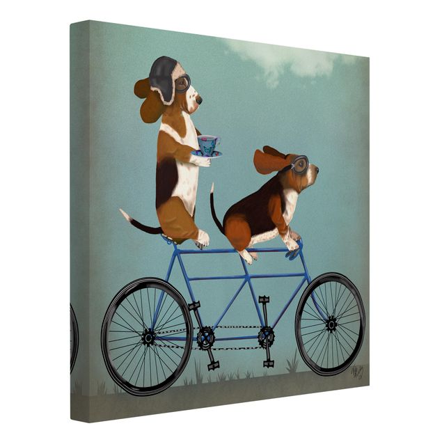 Canvas schilderijen Cycling - Bassets Tandem