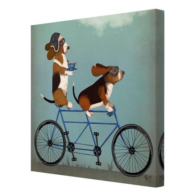 Canvas schilderijen Cycling - Bassets Tandem