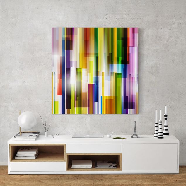 Canvas schilderijen Rainbow Cubes