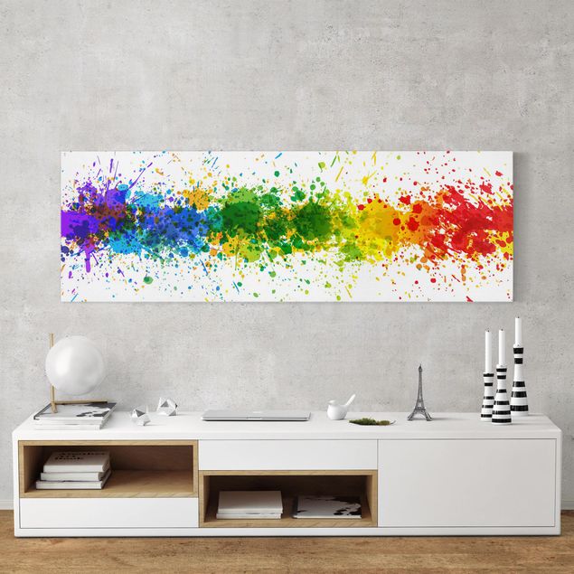 Canvas schilderijen Rainbow Splatter