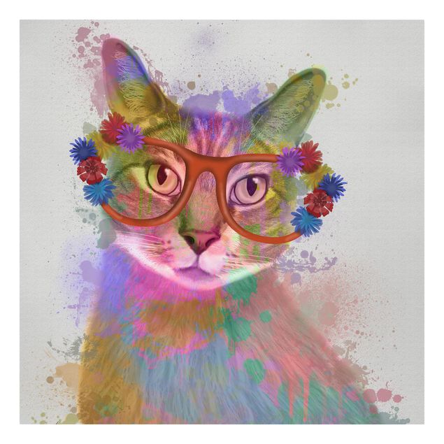 Canvas schilderijen Rainbow Splash Cat