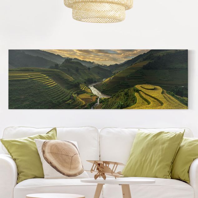 Canvas schilderijen Rice Plantations In Vietnam