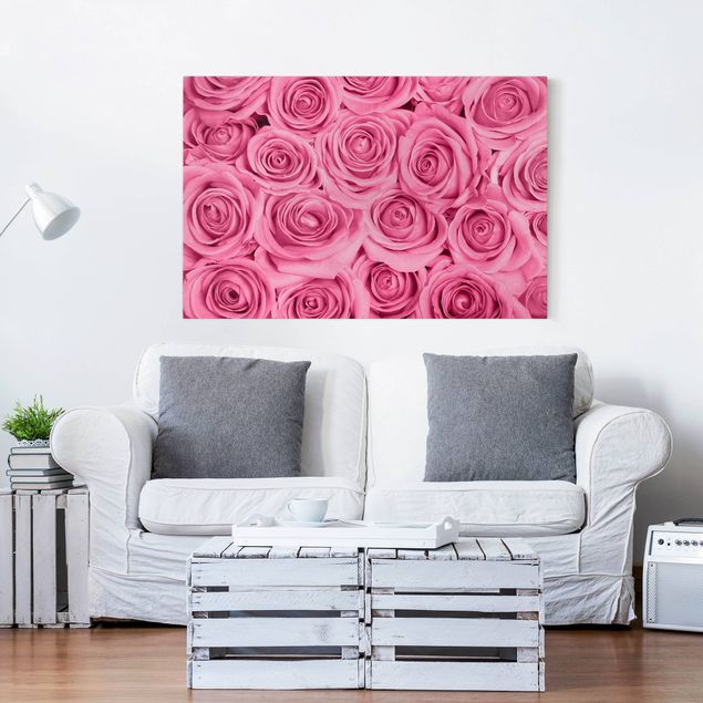Canvas schilderijen Pink Roses