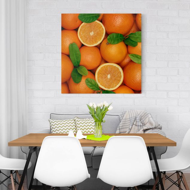 Canvas schilderijen Juicy oranges