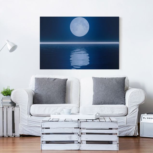 Canvas schilderijen Silver Moon Rise