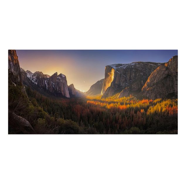 Canvas schilderijen Sunset in Yosemite