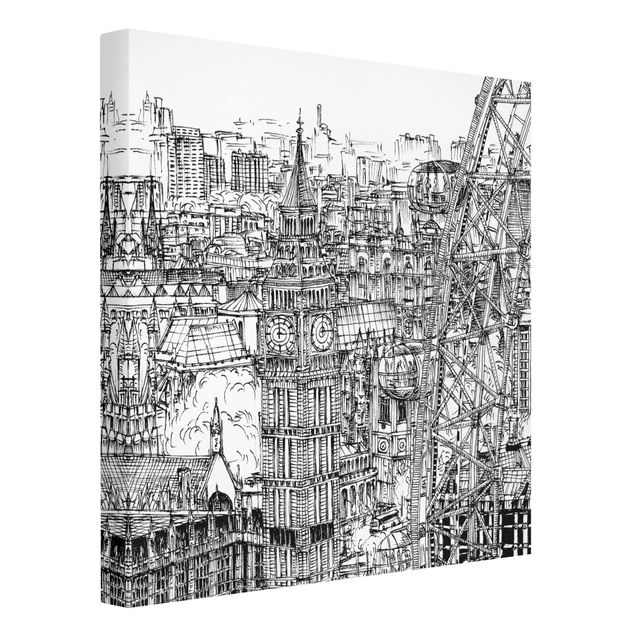 Canvas schilderijen City Study - London Eye