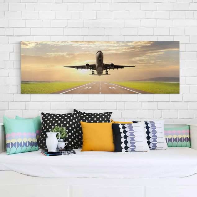 Canvas schilderijen Airplane Taking Off