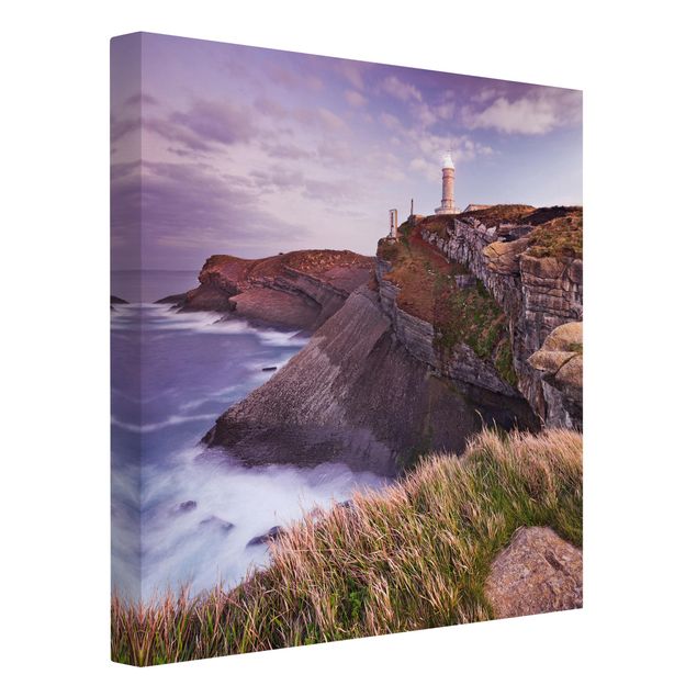 Canvas schilderijen Cliffs And Lighthouse