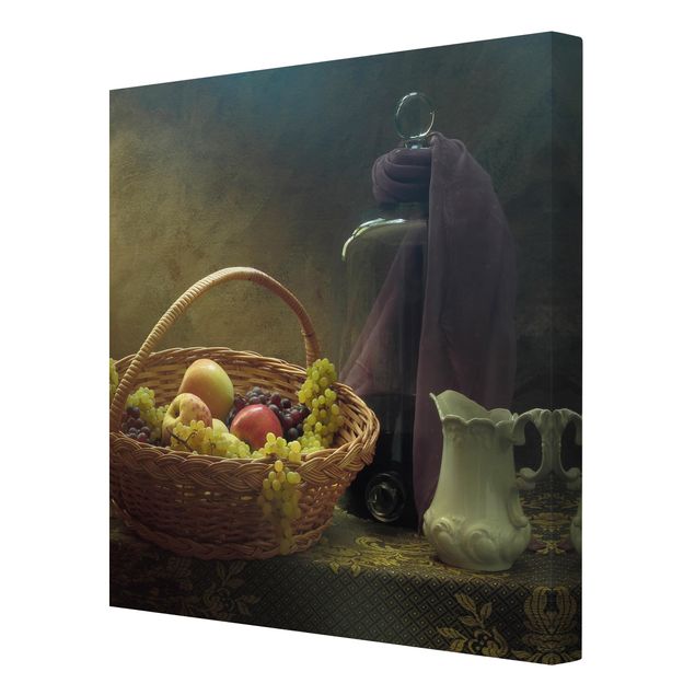 Canvas schilderijen Still Life With Fruit Basket
