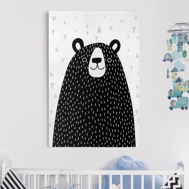Canvas schilderijen Zoo With Patterns - Bear