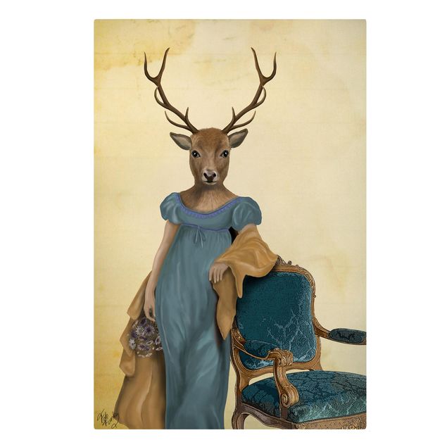 Canvas schilderijen Animal Portrait - Deer Lady