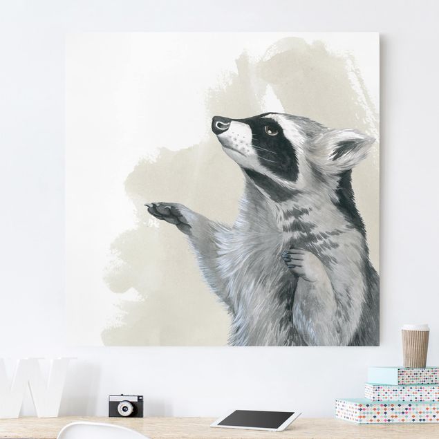 Canvas schilderijen Forest Friends - Raccoon