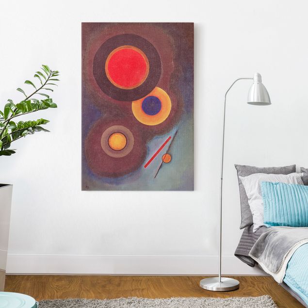 Canvas schilderijen Wassily Kandinsky - Circles And Lines