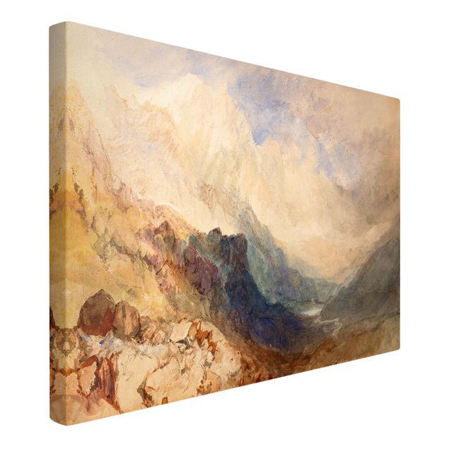 Canvas schilderijen William Turner - View along an Alpine Valley, possibly the Val d'Aosta