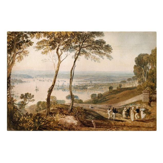 Canvas schilderijen William Turner - Plymouth Dock, from near Mount Edgecumbe
