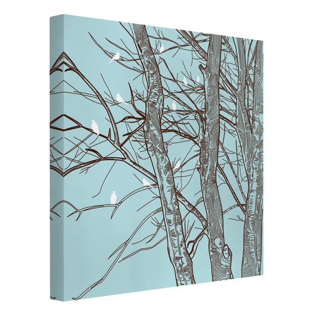 Canvas schilderijen Winter Trees