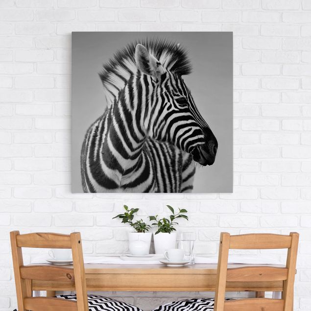 Canvas schilderijen Zebra Baby Portrait II