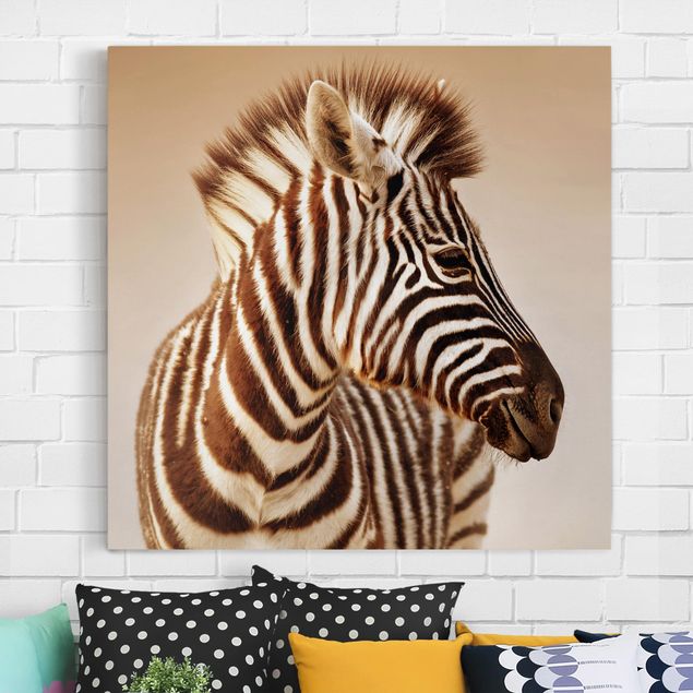 Canvas schilderijen Zebra Baby Portrait