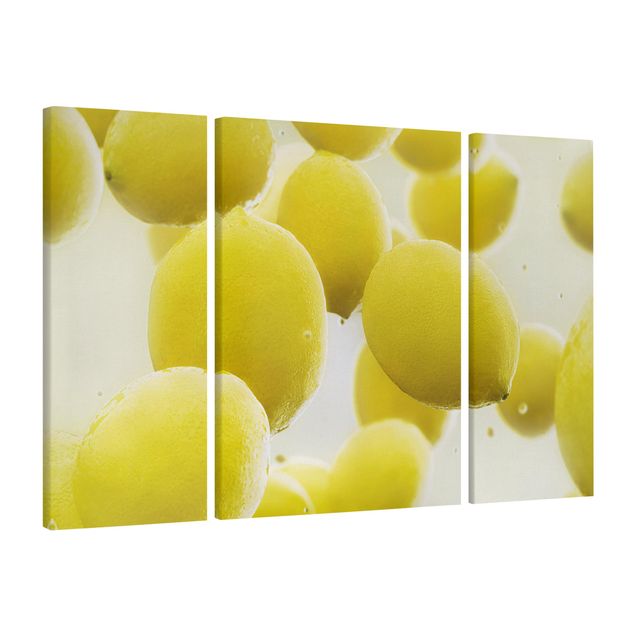 Canvas schilderijen - 3-delig Lemons In Water