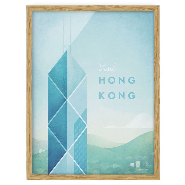 Ingelijste posters Travel Poster - Hong Kong