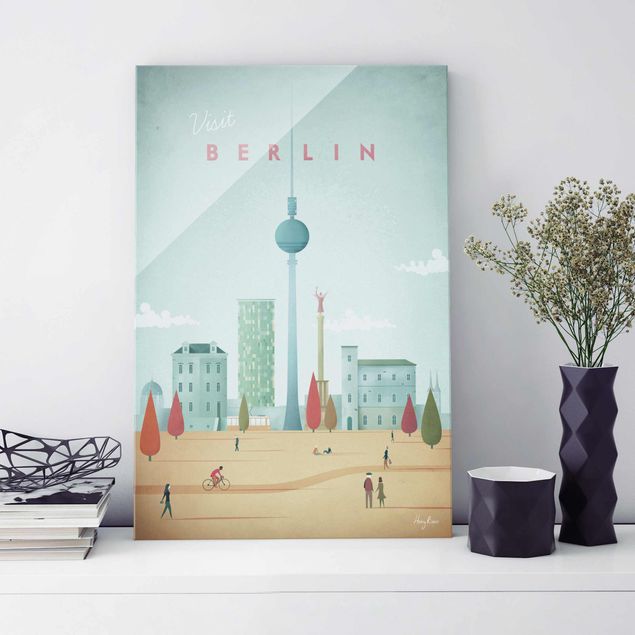 Magnettafel Glas Travel Poster - Berlin