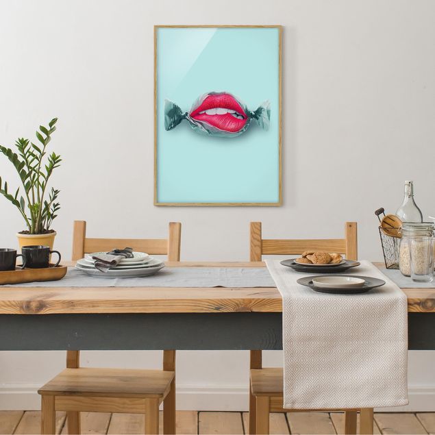 Ingelijste posters Candy With Lips