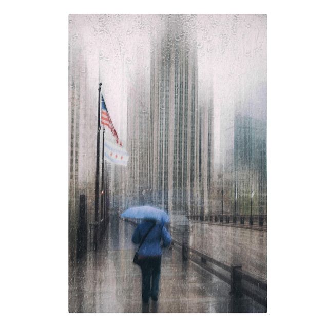 Canvas schilderijen Rainy Chicago