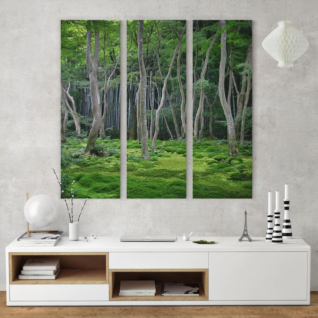 Canvas schilderijen - 3-delig Japanese Forest