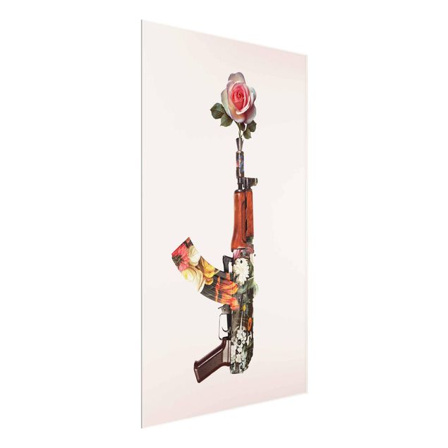 Glasschilderijen Weapon With Rose