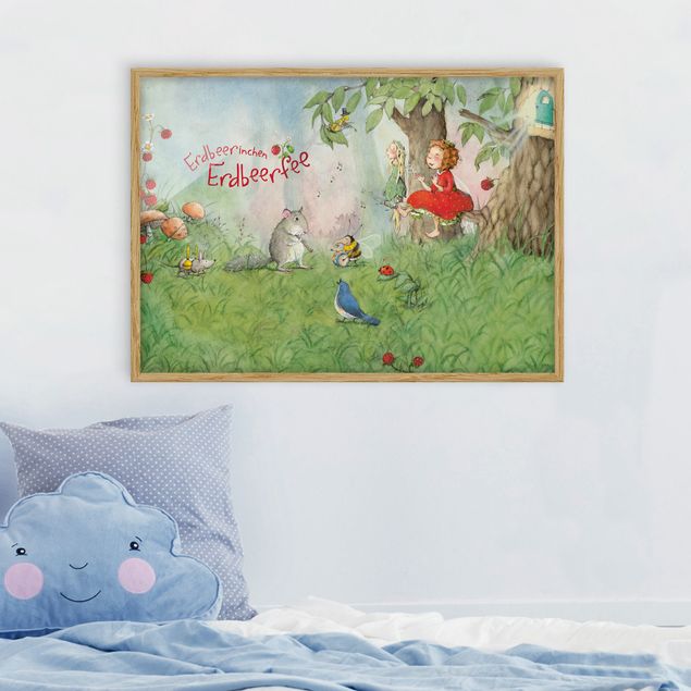 Ingelijste posters Little Strawberry Strawberry Fairy - Making Music Together
