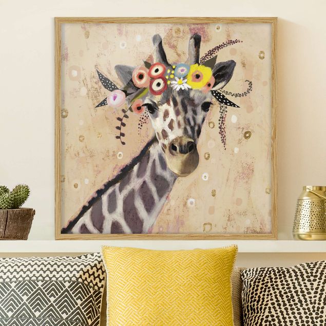 Ingelijste posters Klimt Giraffe