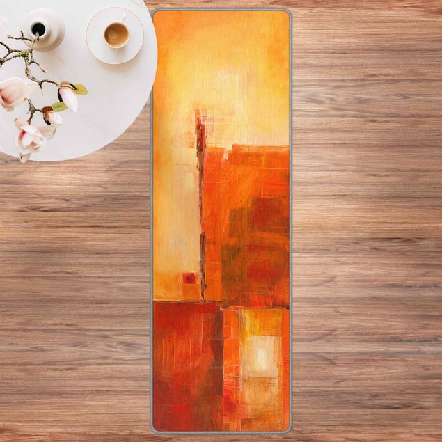 oranje tapijt Abstract Orange Brown