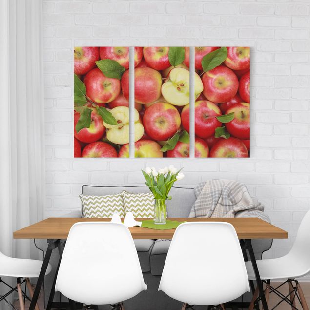 Canvas schilderijen - 3-delig Juicy apples